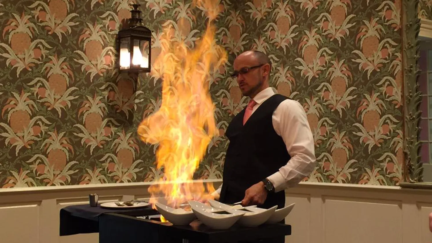 Bananas Foster being prepared in New Orleans