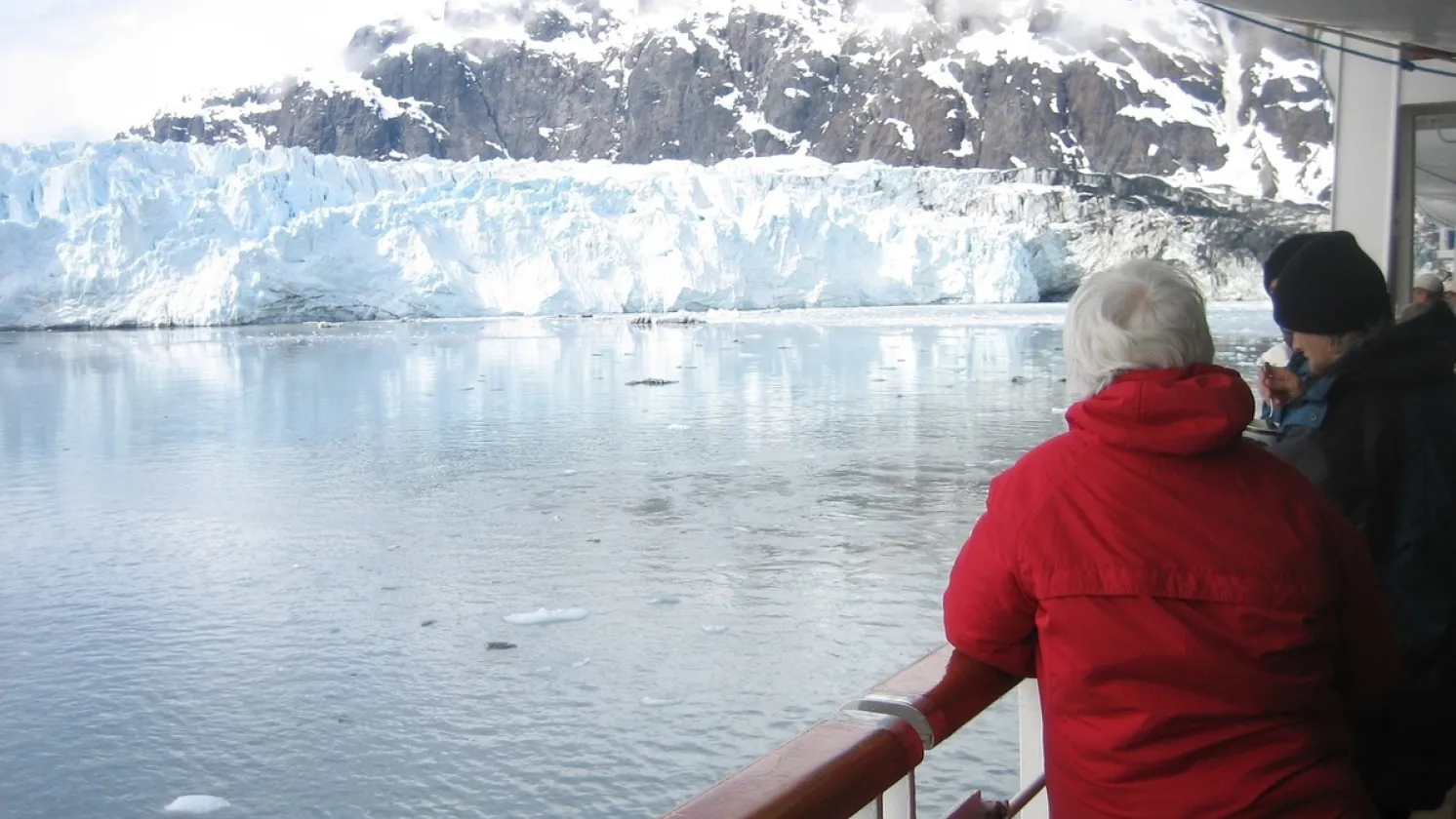 View of Glacier from cruise deck, Alaska
