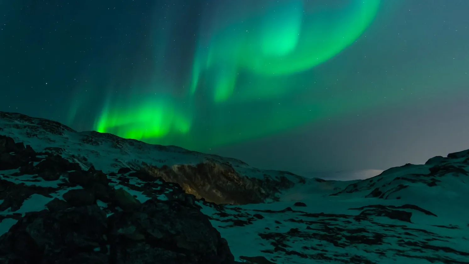 Photograph of northern lights in Alaska