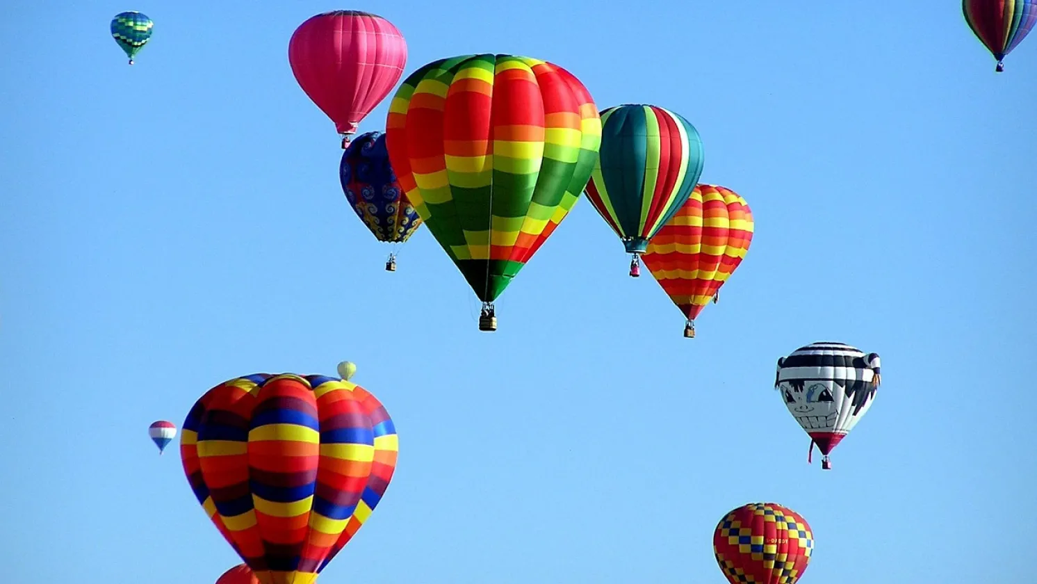 Hot air balloons in the sky