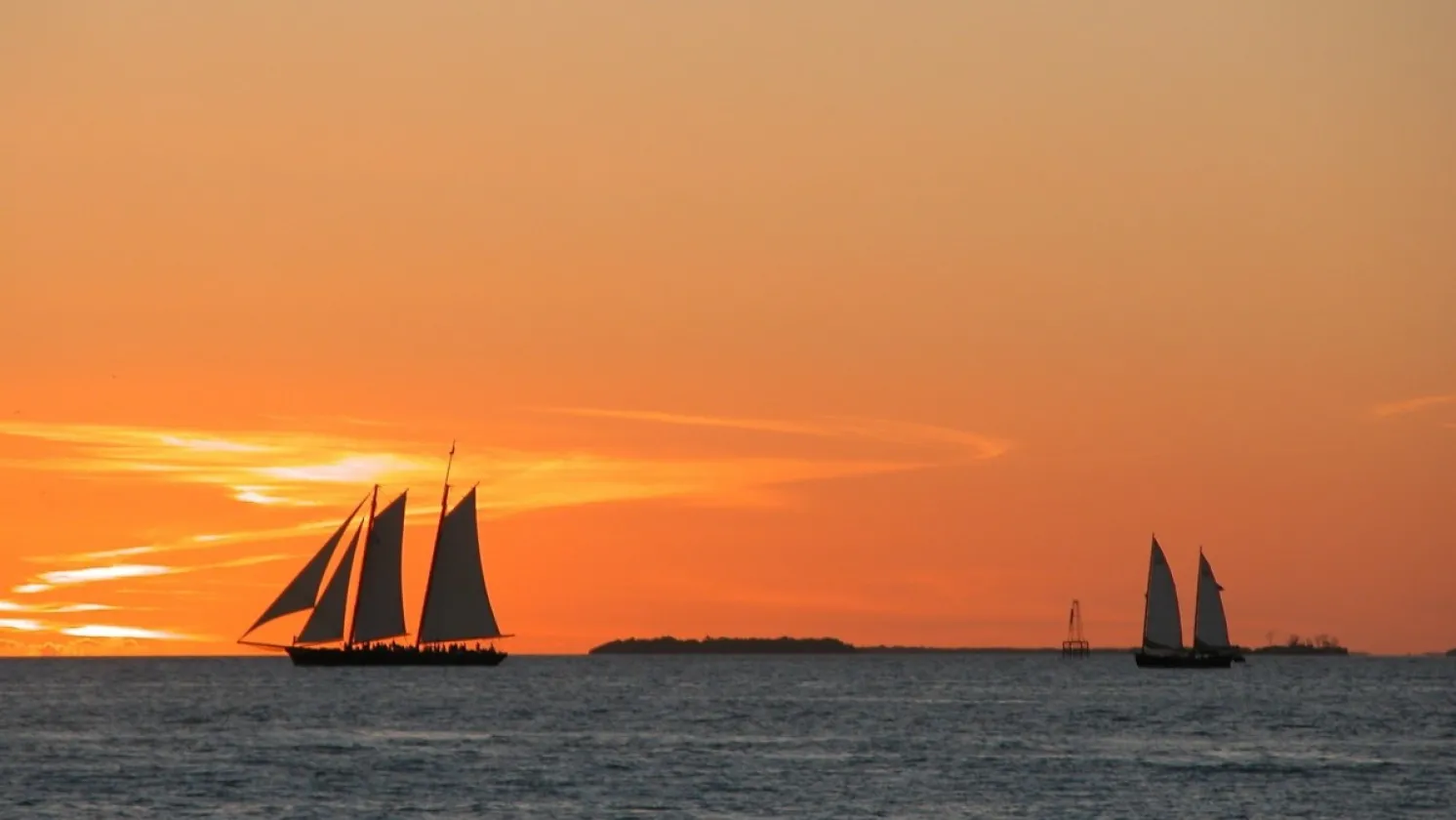 Key West sunset over the ocean