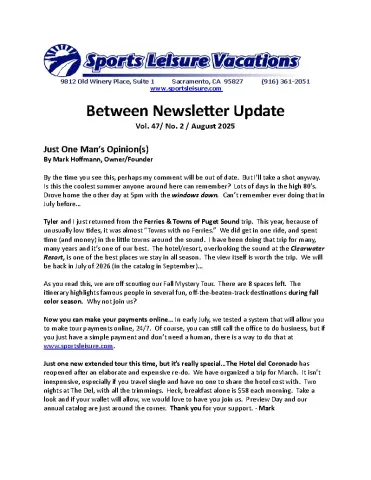 In-Between Newsletter Update - August 2025 cover