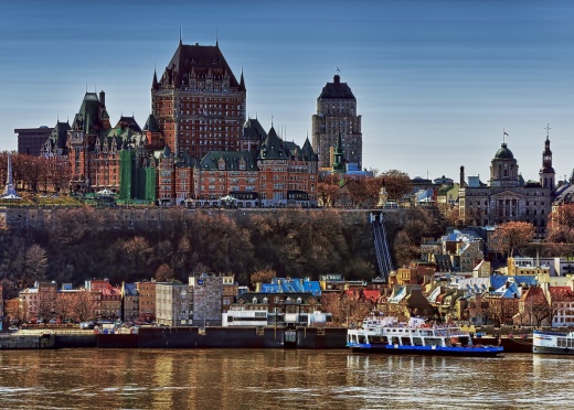 View of Château Frontenac Québec Castle from St. Lawrence River