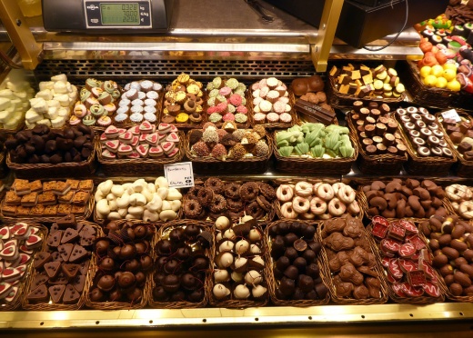 Chocolate treats on display