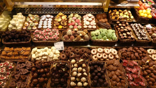 Chocolate treats on display